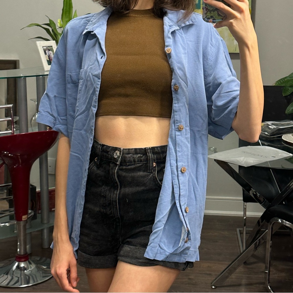 Vintage 100% Silk Short Sleeve Button Up Shirt